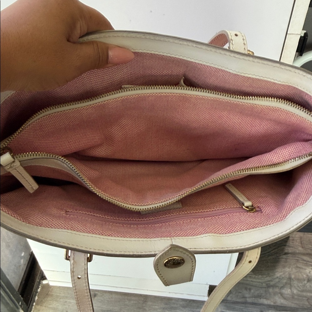 Dooney & Bourke Red Tote with Cream Accents - Picture 6 of 7